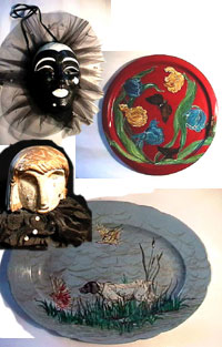 maschera,piatti decorati,scultura